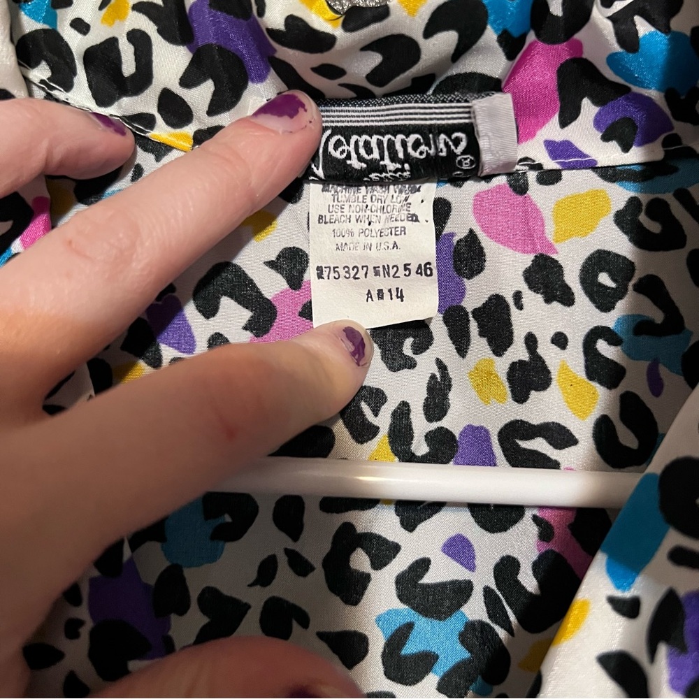 Multicolor Leopard Print Bomber Jacket - image 5